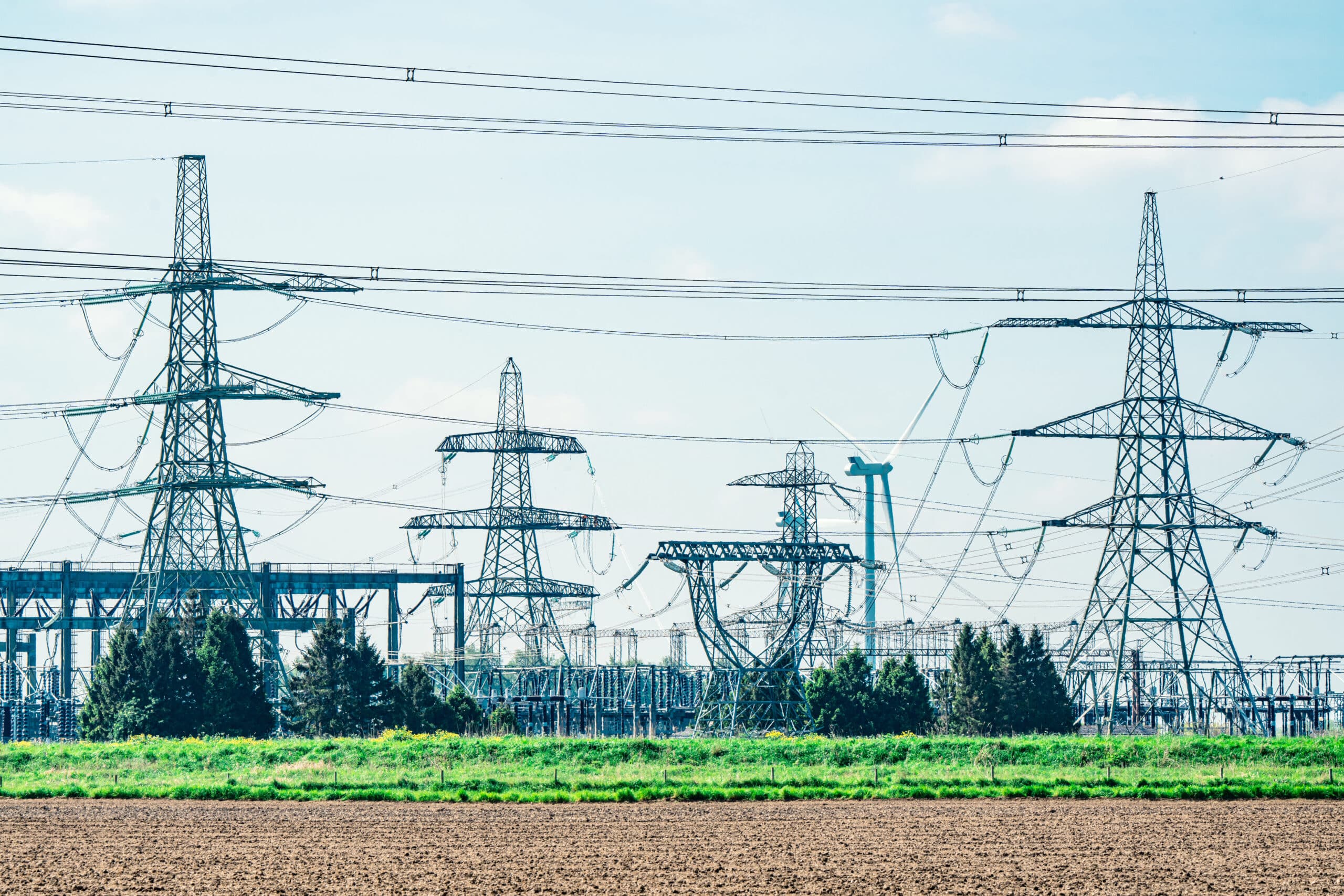 Electrical substation in Keadby power station, near Scunthorpe, UK